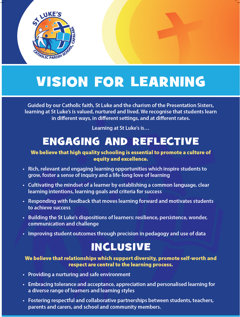 St Luke's Vision for Learning.